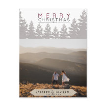 Bosque de navidades | Árbol de pino y tarjeta de f