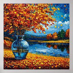 Bosque de otoño Arte mural de paisaje otoñal acoge