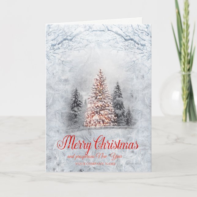 Bosque de pinos ramas nieve Navidad  (Anverso)