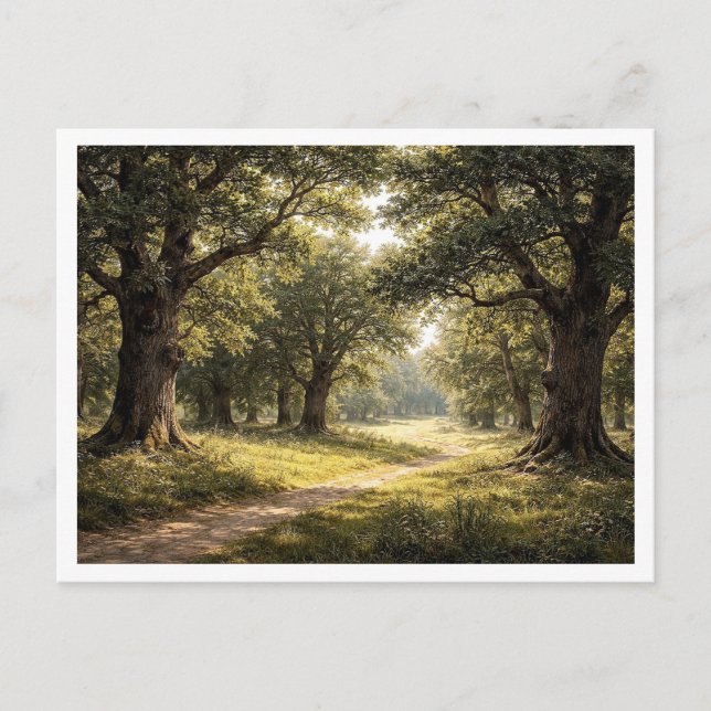 Bosque de robles. Tarjeta postal (Anverso)