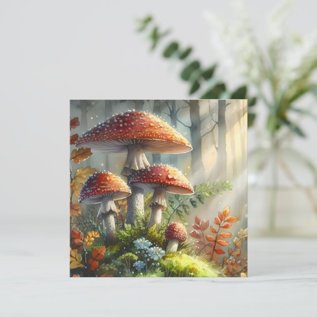 Bosque encantado Amanita Mushroom Pensando en ti (Anverso de pie)