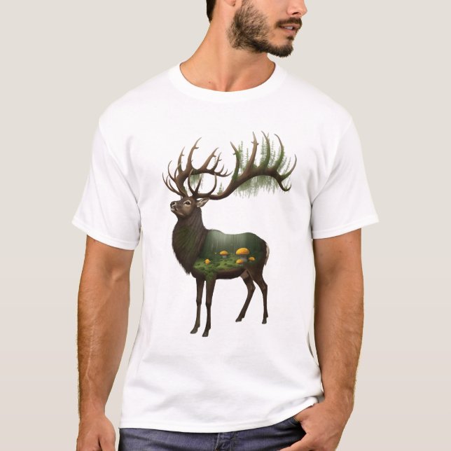 "Bosque Encantado" Camiseta Gráfica de Ciervo – Do (Anverso)