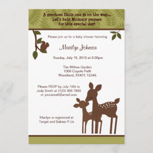 Bosque forestal Willow Deer Baby Shower Invitación