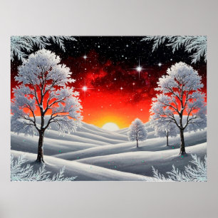 Bosque invernal nevado para decoración hogareña ac