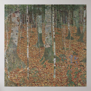Bosque Klimt Birch - Arte paisajístico de otoño