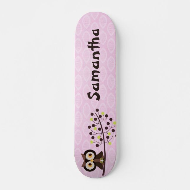 Bosque Lechuza Woodland Hoot Skateboard (Anverso )