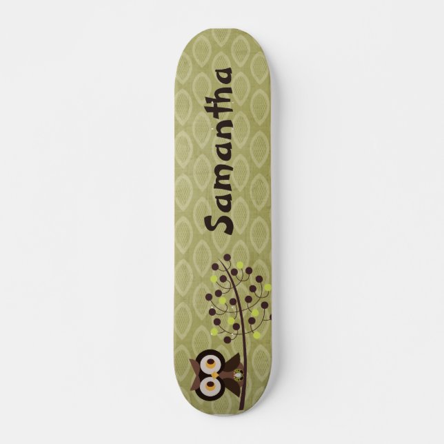 Bosque Lechuza Woodland Hoot Skateboard (Anverso )