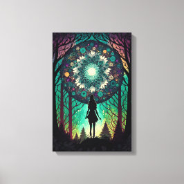 Bosque Mandala Psicodélico Impresión en Lienzo | A