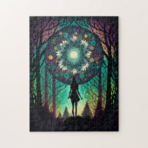Bosque Mandala Psicodélico Rompecabezas Arte Boh