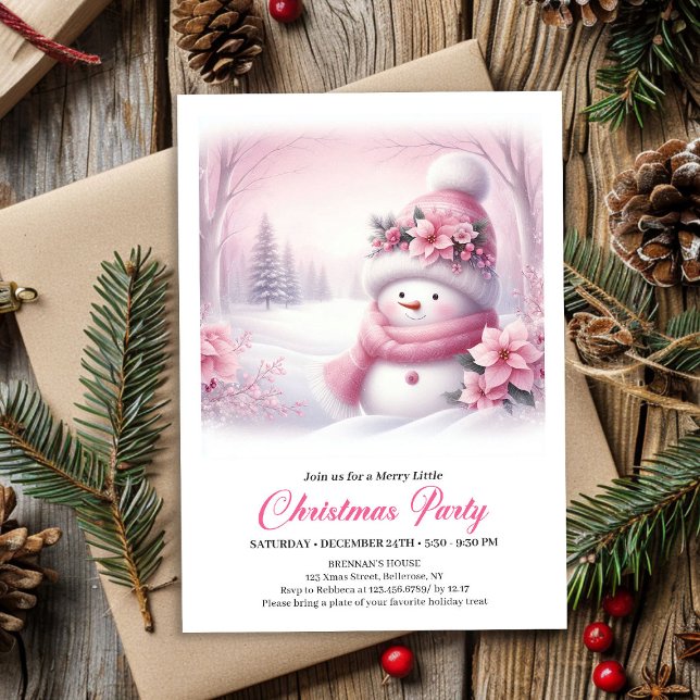 Bosque Nevado Acogedor Invitación de Navidad para  (Cozy Snowy Forest Kids Download Christmas Invitation

)