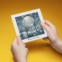 Bosque nórdico iluminado por la luna, personalizab