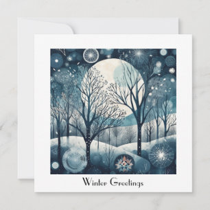 Bosque nórdico iluminado por la luna, personalizab