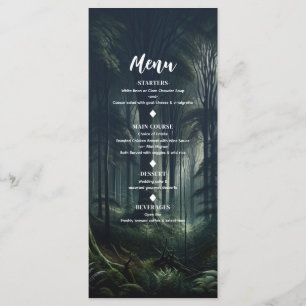 Bosque Oscuro al Crepúsculo Menú de Boda Cumpleaño
