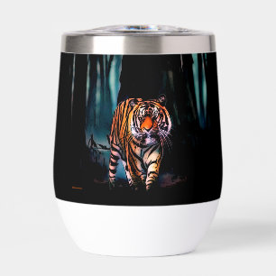 Bosque oscuro del tigre brillante