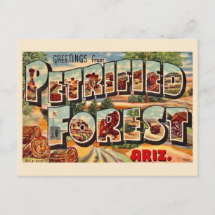 Bosque Petrificado Retro Arizona Tarjeta Postal