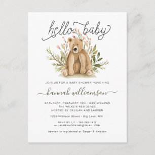 Bosque primaveral Invitación para baby shower