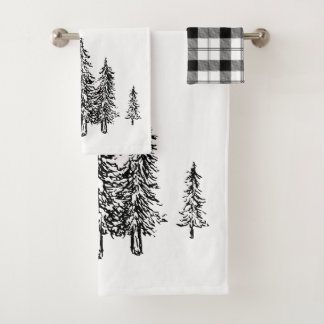 Bosque rústico negro y blanco Plaid de Búfalo de m