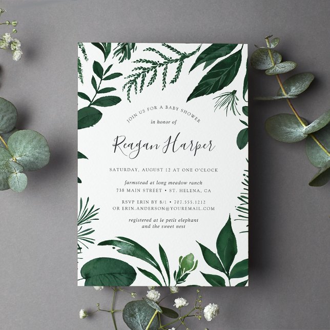 Bosque silvestre | Invitación a Baby Shower botáni (Subido por el creador)