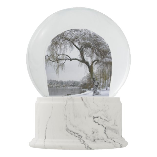 Bosque Snowglobe de la nieve del globo de la nieve (Anverso)
