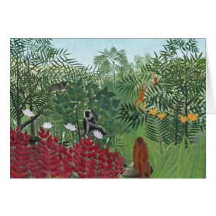 Bosque tropical con Monkeys, 1910 (aceite en lona)