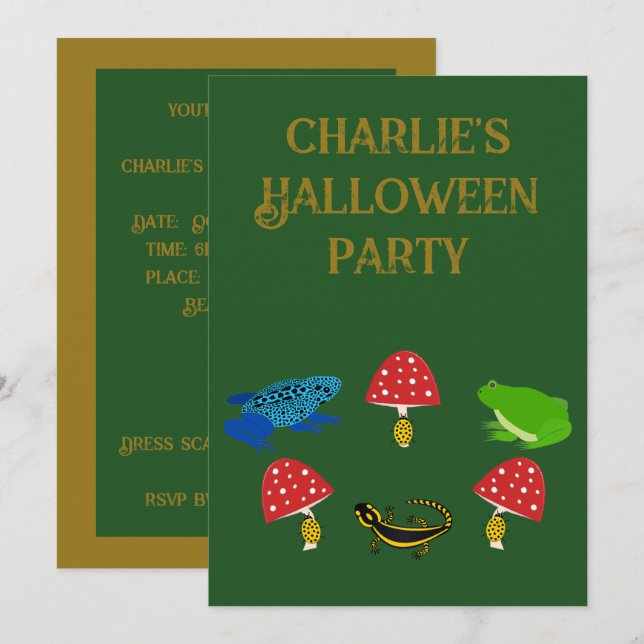 Bosque Venenoso Invitación Personalizada de Hallow (Anverso / Reverso)