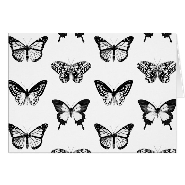 Bosquejo de la mariposa, blanco y negro (Anverso (Horizontal))