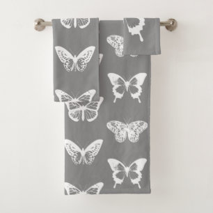 Bosquejo de la mariposa, gris de plata y blanco