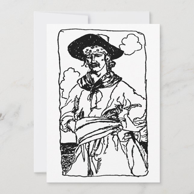 Bosquejo de piratas antiguos de un capitán de Howa (Anverso)