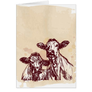 Bosquejo del drenaje de la mano de dos vacas y