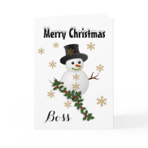 Boss - Felices Navidad - muñeco de nieve/acebo