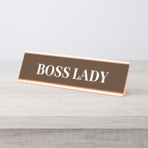 Boss Lady Gift Personalizar de placa de nombre gra