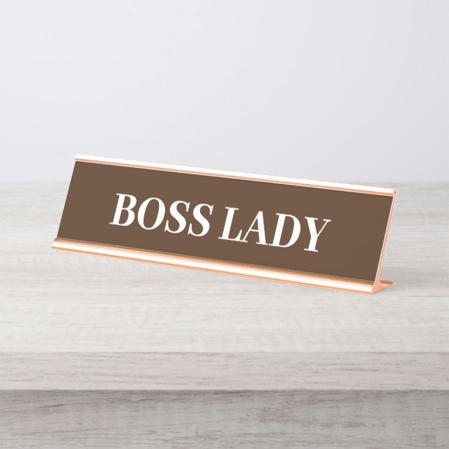 Boss Lady Gift Personalizar de placa de nombre gra (Anverso)