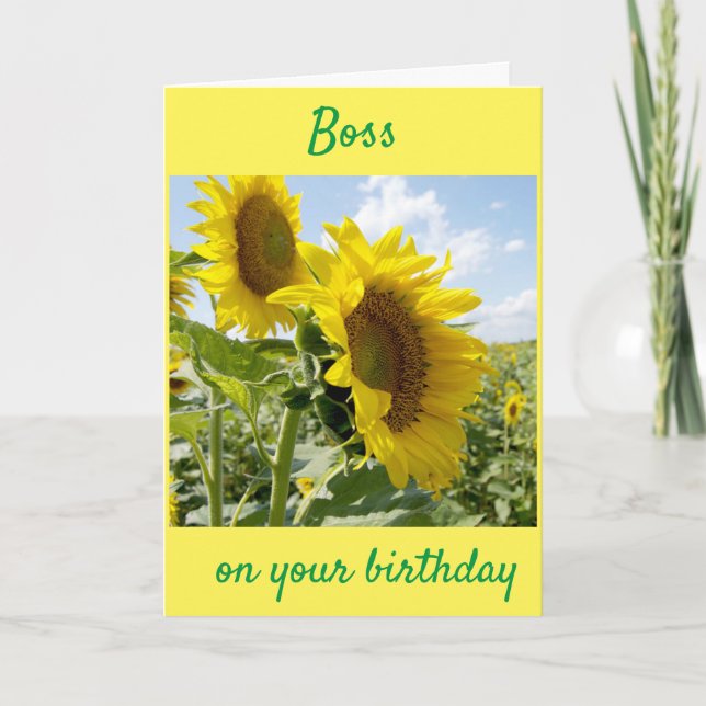**BOSS** SUNFLOWER PARA TU TARJETA DE CUMPLEAÑOS (Anverso)