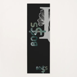 BOSS Yoga Mat Resumen Art Black Green Emerald