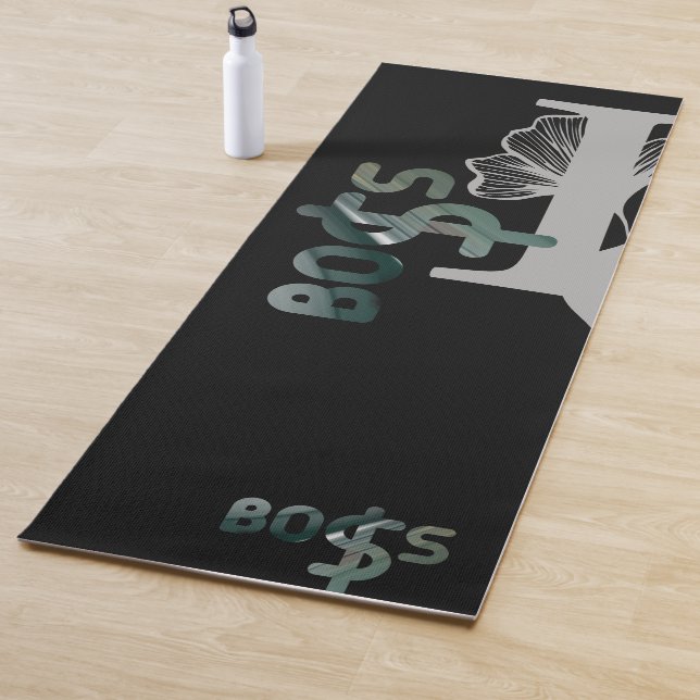 BOSS Yoga Mat Resumen Art Black Green Emerald (In situ)