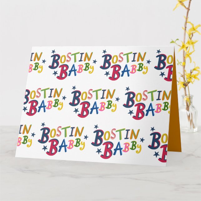 BOSTIN BABBY Black Country Words Tarjeta de Recién (flor amarilla)