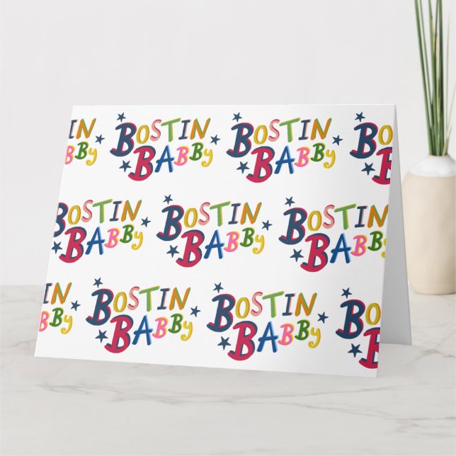 BOSTIN BABBY Black Country Words Tarjeta de Recién (Anverso)