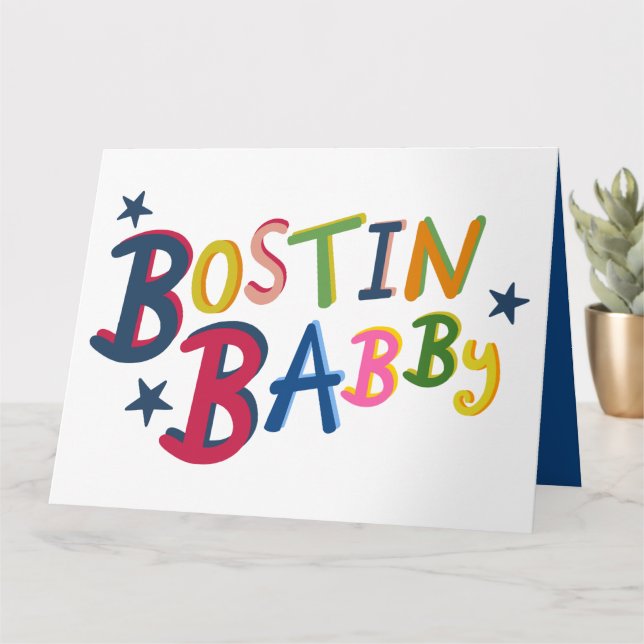 BOSTIN BABBY Black Country Words Tarjeta de Recién (Planta pequeña)