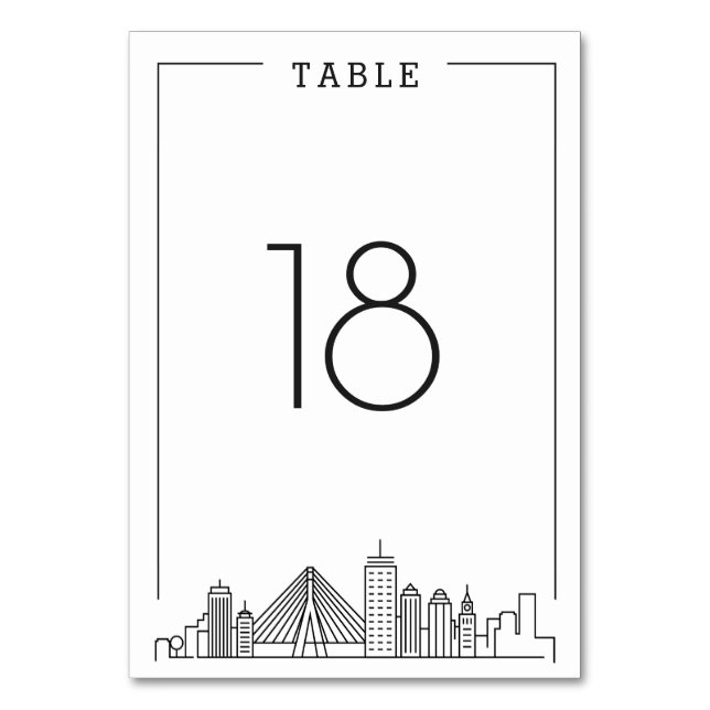 Boston, Boda de misa | Tarjeta de mesa (Anverso)