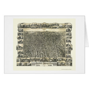 Boston, mapa panorámico de las MAMÁES - 1888