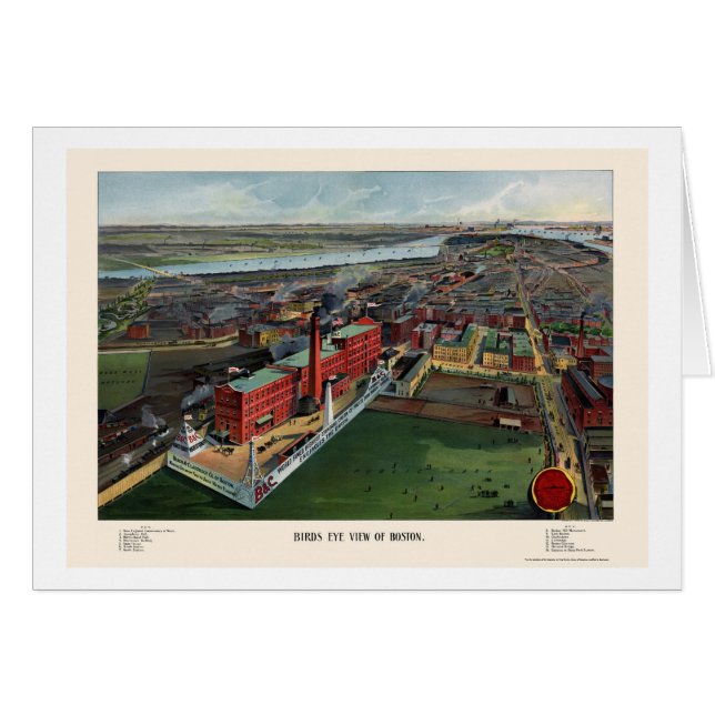 Boston, mapa panorámico de las MAMÁES - 1902 (Anverso (Horizontal))