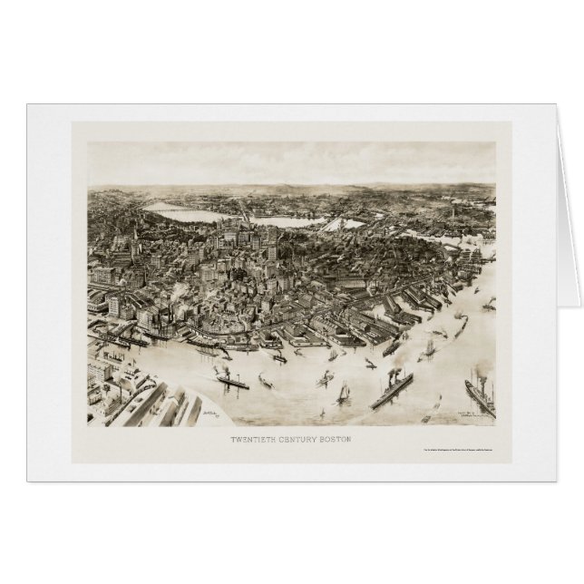Boston, mapa panorámico de las MAMÁES - 1905 (Anverso (Horizontal))