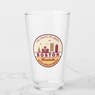 Boston Massachusetts City Skyline Emblem