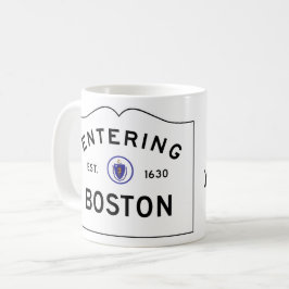 Boston Massachusetts - taza de café - Roadsign