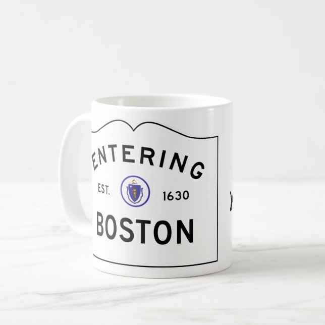 Boston Massachusetts - taza de café - Roadsign (Anverso izquierdo)