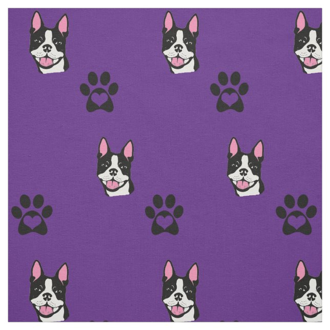 Boston Terrier con la tela de algodón de las patas (Retal)