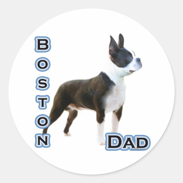 Boston Terrier Dad 4 - Pegatina (Anverso)