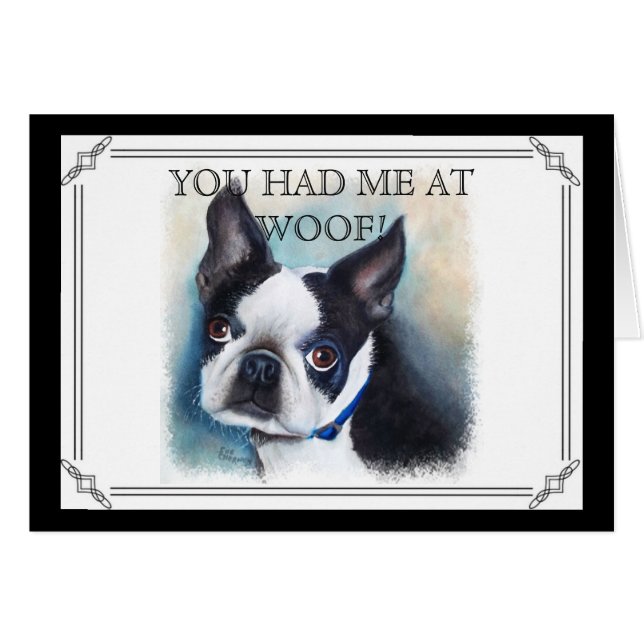 BOSTON TERRIER EN BLANCO Y NEGRO (Anverso (Horizontal))