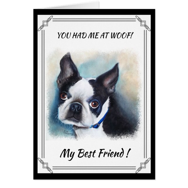 BOSTON TERRIER EN BLANCO Y NEGRO (Frente)