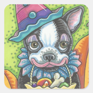 BOSTON TERRIER HALLOWEEN PEGATINAS DE LA CORONA SH